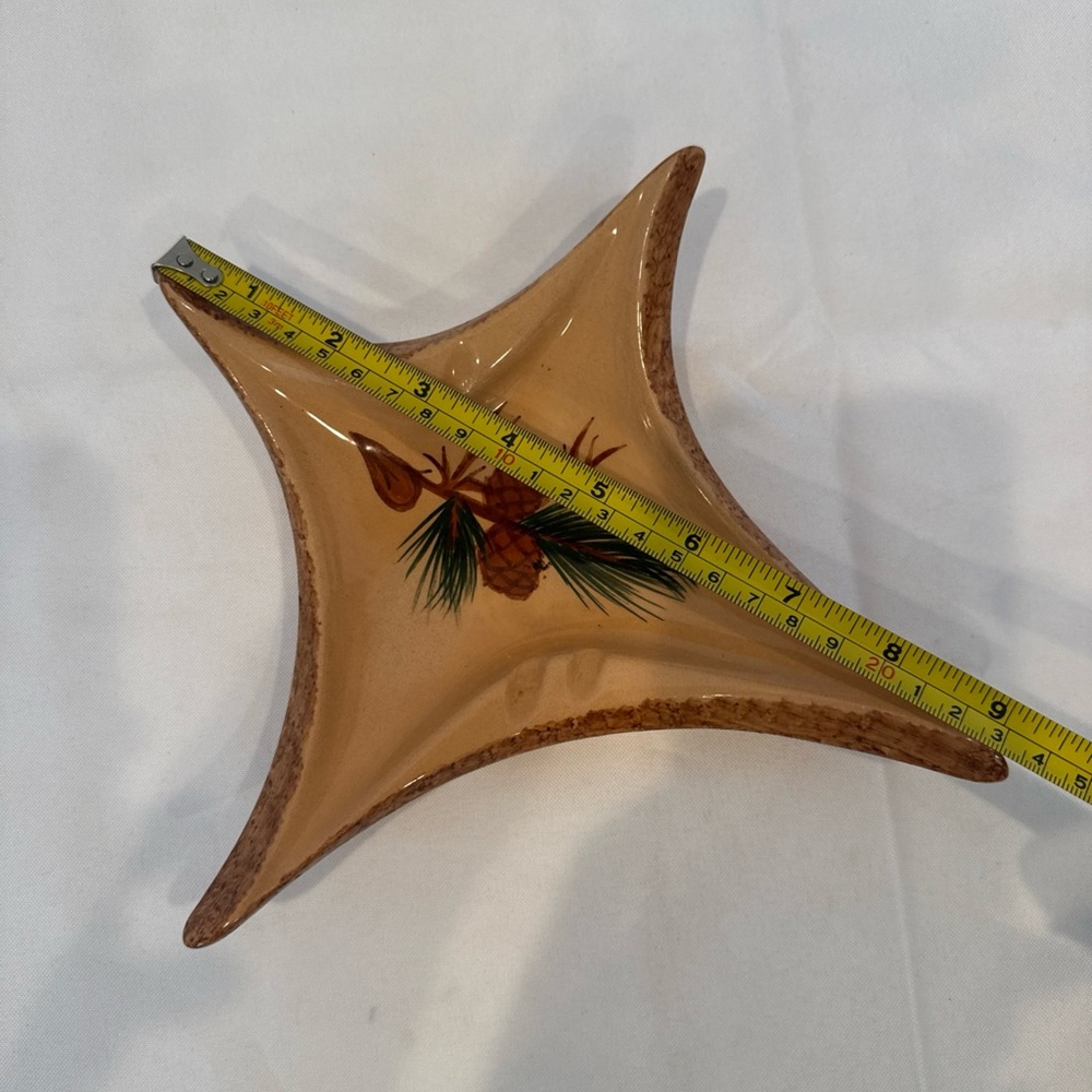 Vintage 70s Ceramic Retro Mod Ashtray, Mid Century Holiday Decor - Picture 7 of 7